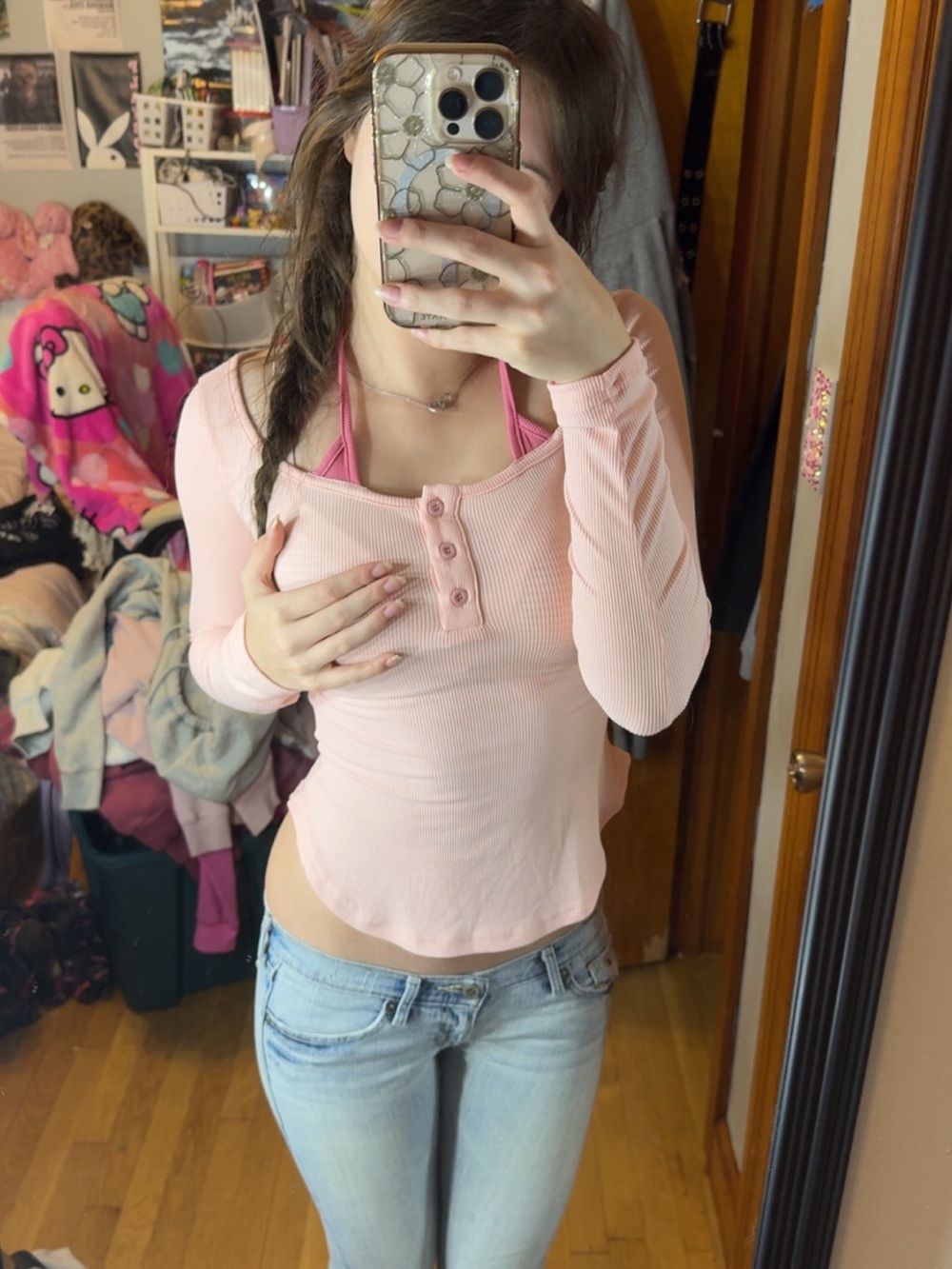 light pink top